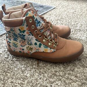 Keds Rifle & Co Floral Tan High-Top Women's Shoes/ Booties